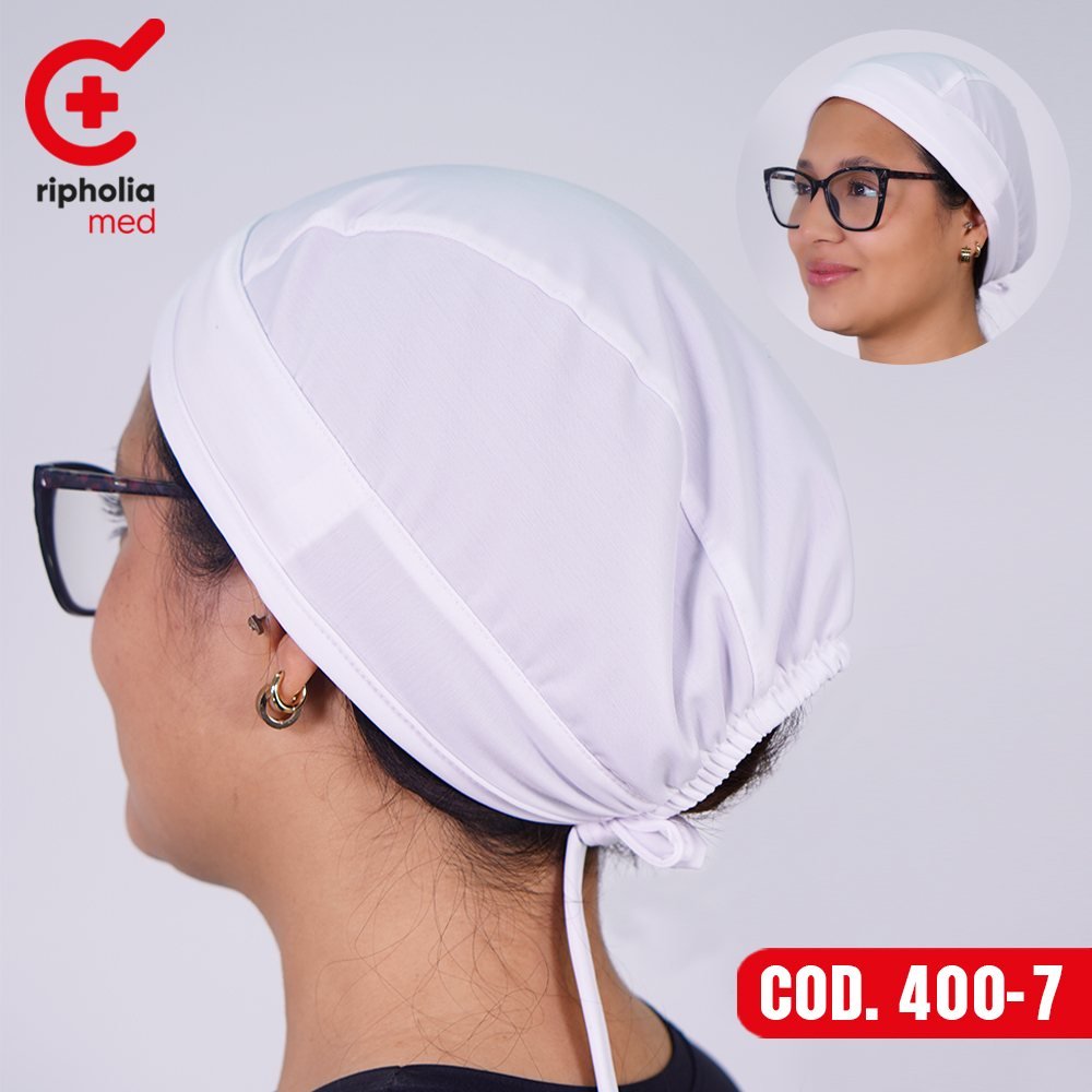 Cofia Elasticada 400 6 Cofia Elasticada 400 – Blanco – accesorio de uniforme clínico