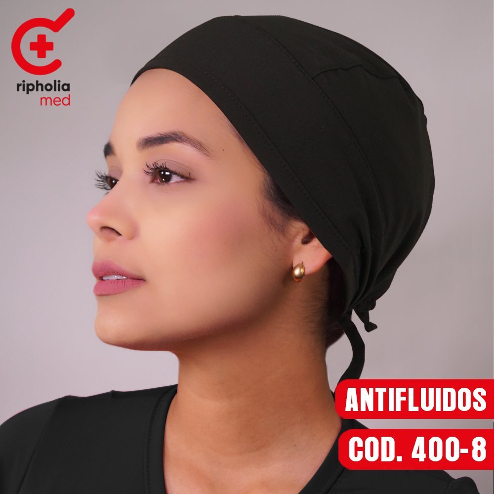 Cofia Elasticada 400 9 Cofia Elasticada 400 – Negro – accesorio de uniforme clínico