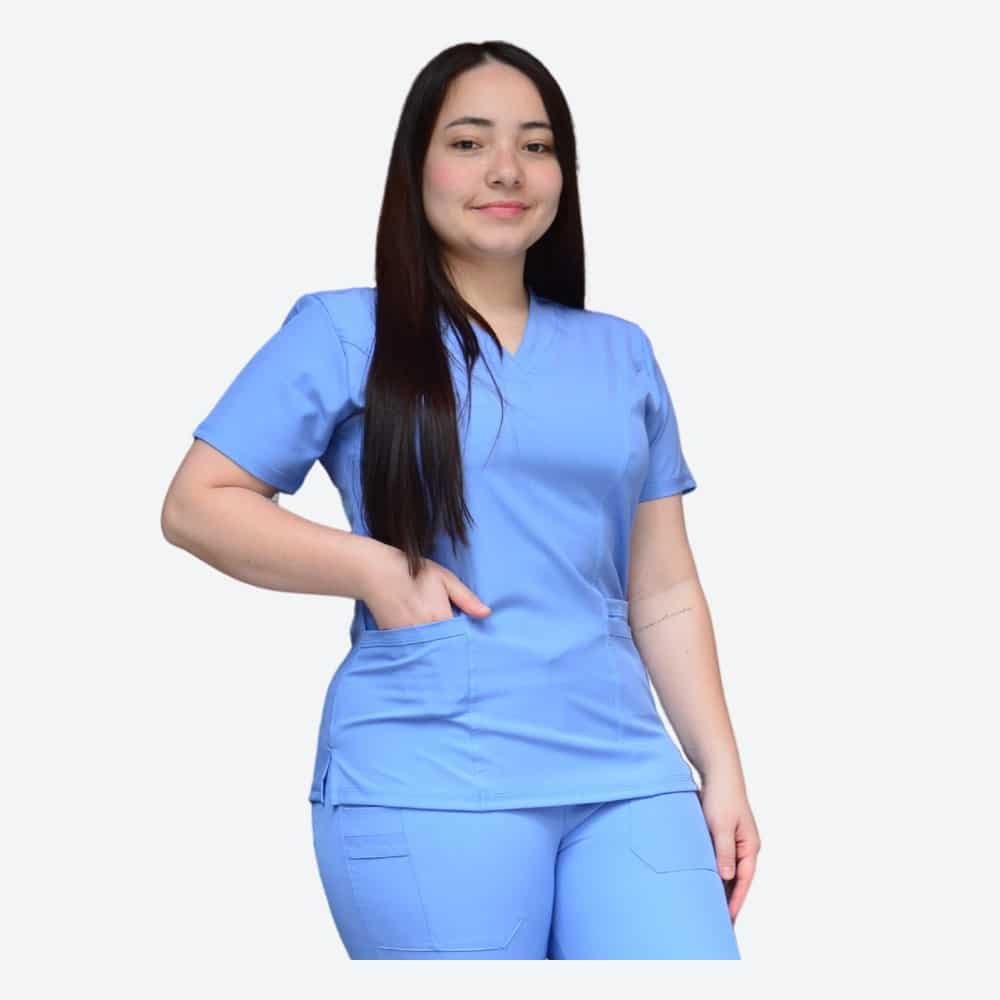 Delantal Atenas Hero 1 Delantal Atenas Hero – Celeste – uniforme clínico