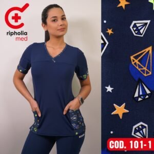 Delantal Elasticado 101 – Azul Marino Delantal Elasticado 101 – Azul Marino – uniforme clínico