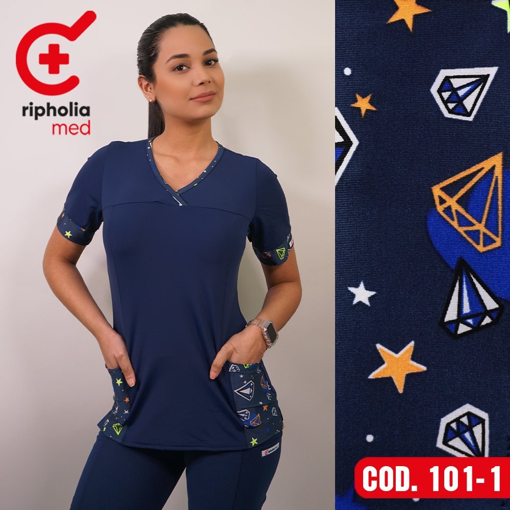 Delantal Elasticado 101 2 Delantal Elasticado 101 – Azul Marino – uniforme clínico