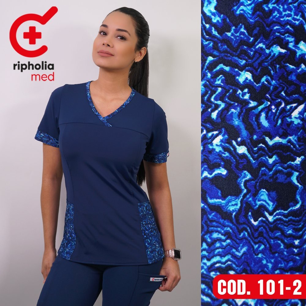 Delantal Elasticado 101 3 Delantal Elasticado 101 – Azul Rey – ropa clínica