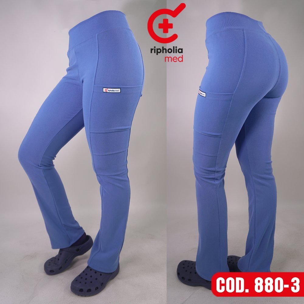 Pantalón Spandex 880 7 Pantalón Spandex 880 – Celeste – uniforme clínico