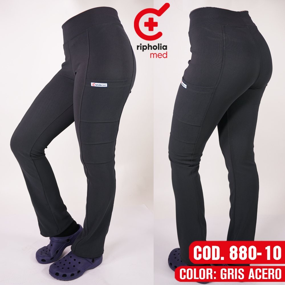 Pantalón Spandex 880 2 Pantalón Spandex 880 – Gris Acero – uniforme clínico