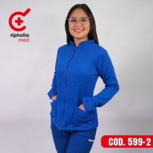 Polerón Texturado 599 – Azul Rey – uniforme médico