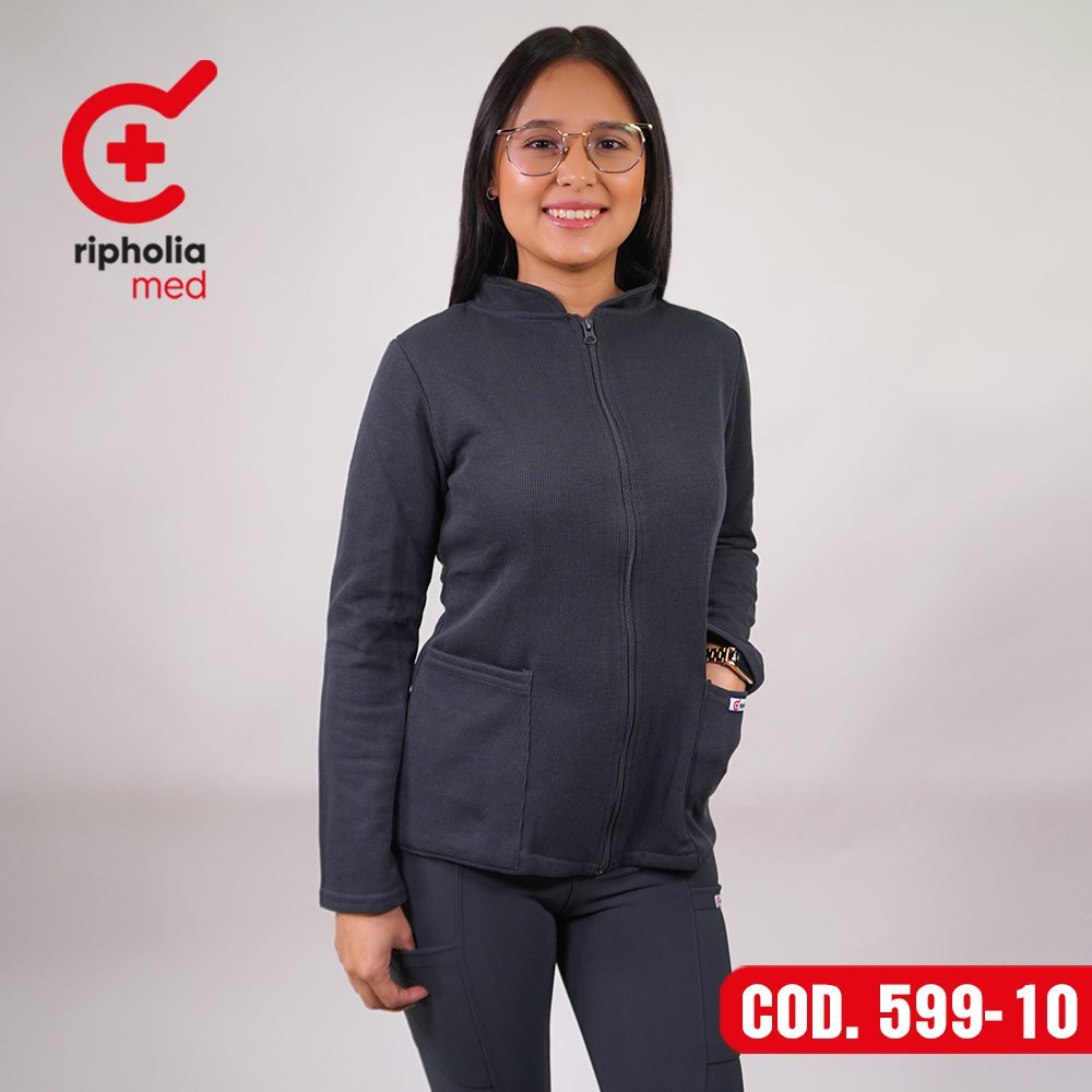 Polerón Texturado 599 8 Polerón Texturado 599 – Gris Acero – ropa clínica