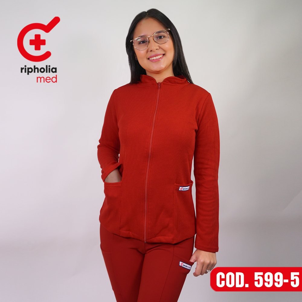 Polerón Texturado 599 14 Polerón Texturado 599 – Rojo – ropa clínica