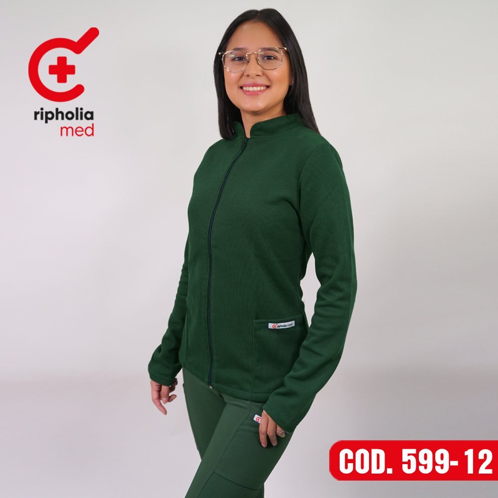 Polerón Texturado 599 15 Polerón Texturado 599 – Verde Botella – uniforme médico